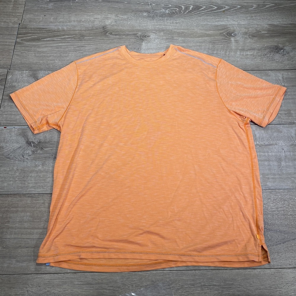 Tommy Bahama Shirt Mens 2XL Orange Paradise Coast Crew Performance Athletic Tee